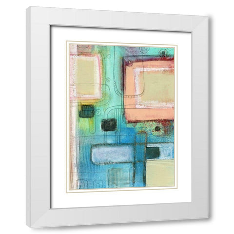 The Blue Crayon White Modern Wood Framed Art Print with Double Matting by Ogren, Sarah