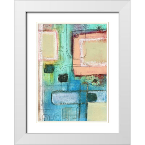 The Blue Crayon White Modern Wood Framed Art Print with Double Matting by Ogren, Sarah