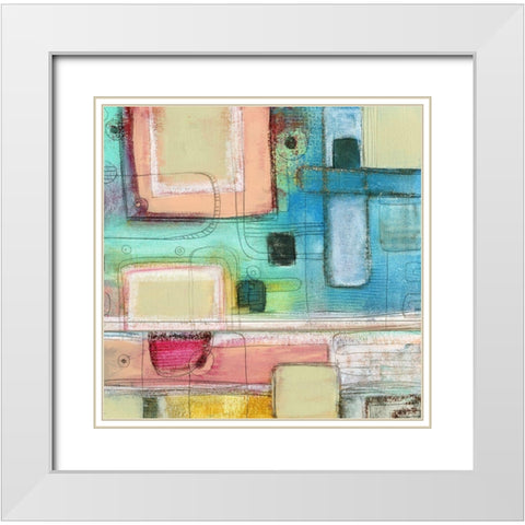 A Pale Pink Square White Modern Wood Framed Art Print with Double Matting by Ogren, Sarah