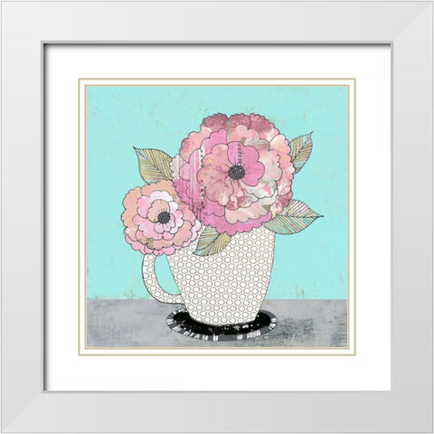Tea Cup I White Modern Wood Framed Art Print with Double Matting by Ogren, Sarah