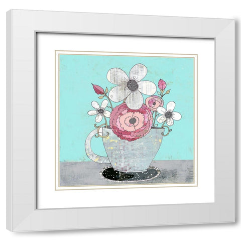 Tea Cup IV White Modern Wood Framed Art Print with Double Matting by Ogren, Sarah