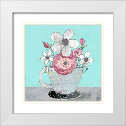 Tea Cup IV White Modern Wood Framed Art Print with Double Matting by Ogren, Sarah