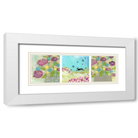 Purple and Yellow Floral I White Modern Wood Framed Art Print with Double Matting by Ogren, Sarah