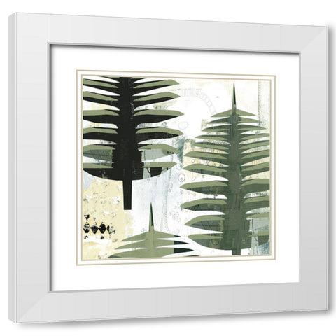 Palms I White Modern Wood Framed Art Print with Double Matting by Ogren, Sarah