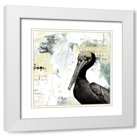 Pelican Palm White Modern Wood Framed Art Print with Double Matting by Ogren, Sarah