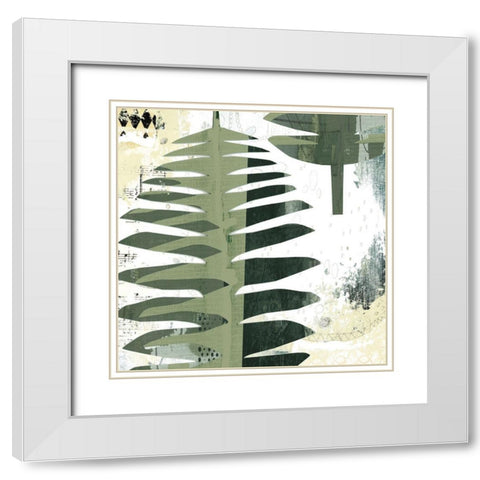 Palms II White Modern Wood Framed Art Print with Double Matting by Ogren, Sarah