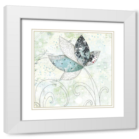 Zen Floral I White Modern Wood Framed Art Print with Double Matting by Ogren, Sarah