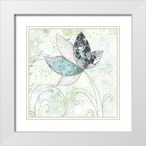 Zen Floral I White Modern Wood Framed Art Print with Double Matting by Ogren, Sarah