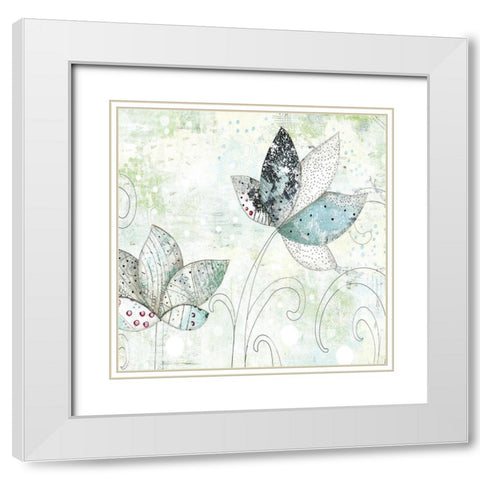 Zen Floral II White Modern Wood Framed Art Print with Double Matting by Ogren, Sarah