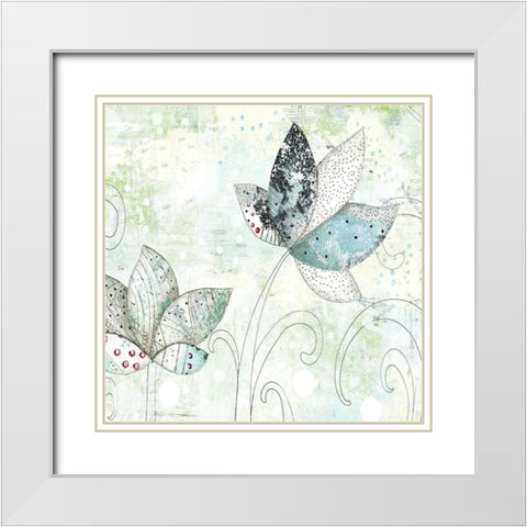 Zen Floral II White Modern Wood Framed Art Print with Double Matting by Ogren, Sarah