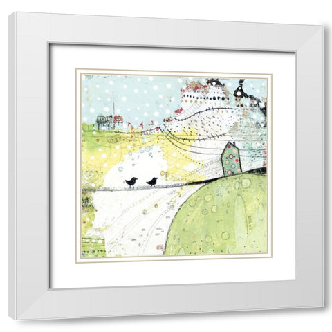 New Neighbors White Modern Wood Framed Art Print with Double Matting by Ogren, Sarah