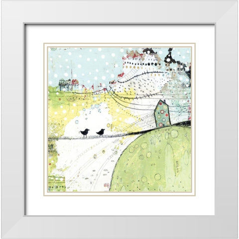 New Neighbors White Modern Wood Framed Art Print with Double Matting by Ogren, Sarah
