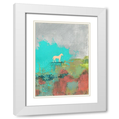 One Horse White Modern Wood Framed Art Print with Double Matting by Ogren, Sarah