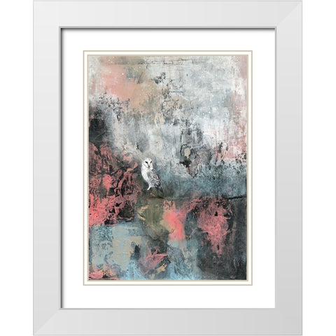 Early Morning Owl White Modern Wood Framed Art Print with Double Matting by Ogren, Sarah