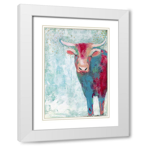Bull White Modern Wood Framed Art Print with Double Matting by Ogren, Sarah