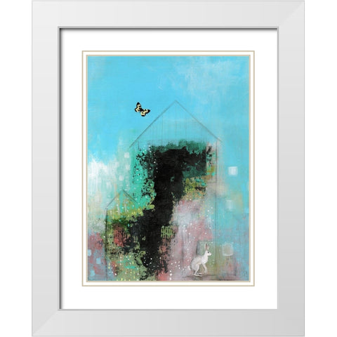 Blue Skies White Modern Wood Framed Art Print with Double Matting by Ogren, Sarah