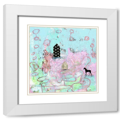 The Pink Road White Modern Wood Framed Art Print with Double Matting by Ogren, Sarah