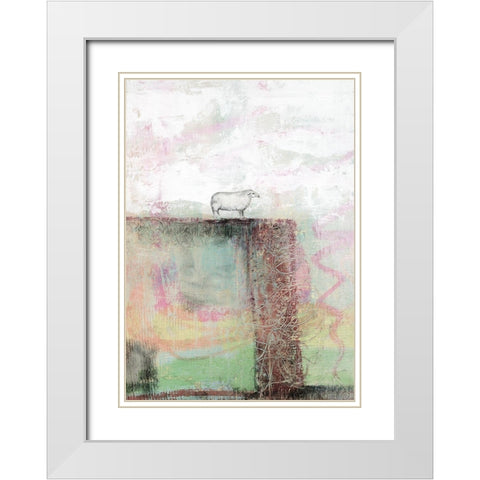 Sheep I White Modern Wood Framed Art Print with Double Matting by Ogren, Sarah
