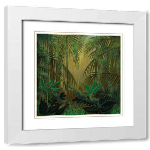 Jungle Memory White Modern Wood Framed Art Print with Double Matting by Francis, Sandra