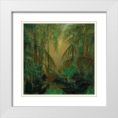 Jungle Memory White Modern Wood Framed Art Print with Double Matting by Francis, Sandra