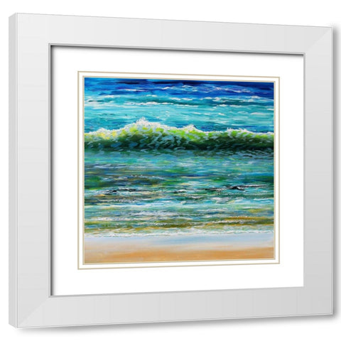 A Wave White Modern Wood Framed Art Print with Double Matting by Francis, Sandra