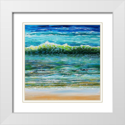A Wave White Modern Wood Framed Art Print with Double Matting by Francis, Sandra