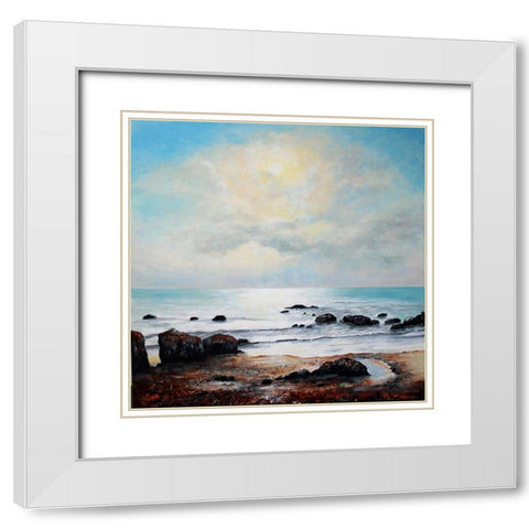 Early Morning Sun White Modern Wood Framed Art Print with Double Matting by Francis, Sandra