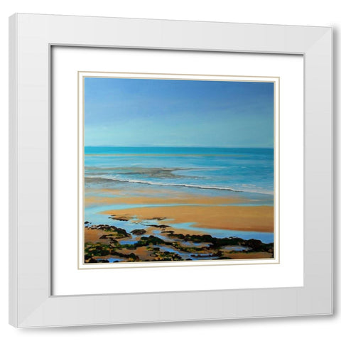 Ocean Serenity White Modern Wood Framed Art Print with Double Matting by Francis, Sandra