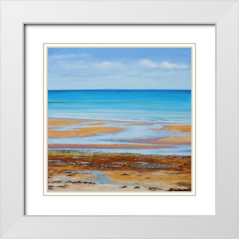 Into the Blue White Modern Wood Framed Art Print with Double Matting by Francis, Sandra