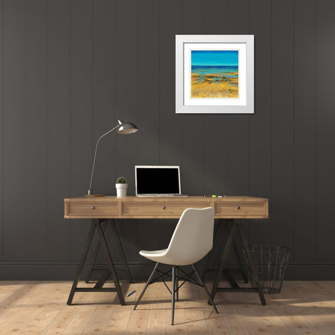 Coastal Colour Strip II White Modern Wood Framed Art Print with Double Matting by Francis, Sandra