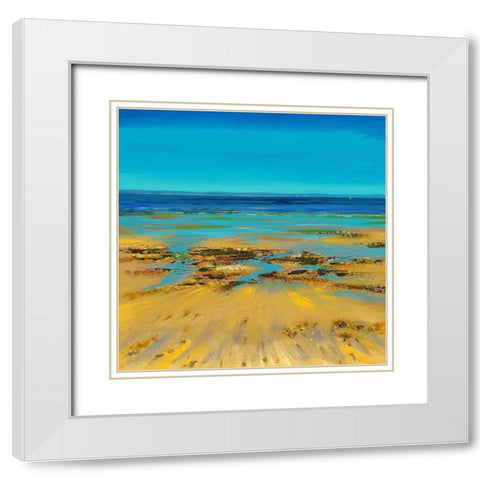 Coastal Colour Strip II White Modern Wood Framed Art Print with Double Matting by Francis, Sandra