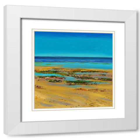 Coastal Colour Strip III White Modern Wood Framed Art Print with Double Matting by Francis, Sandra