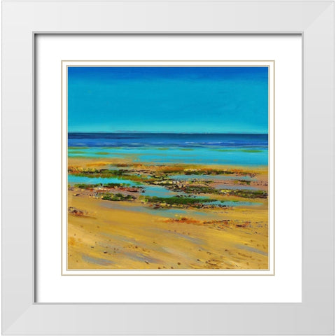 Coastal Colour Strip III White Modern Wood Framed Art Print with Double Matting by Francis, Sandra