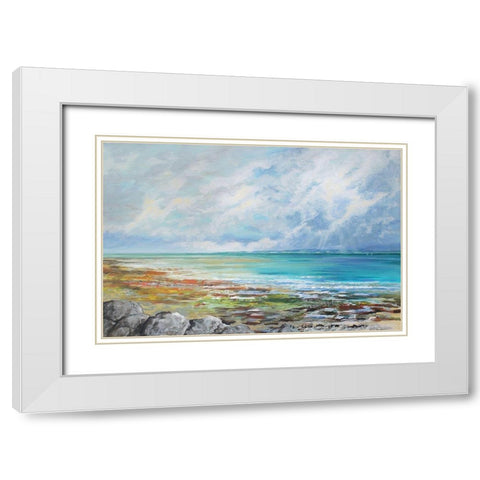 Beach Colours White Modern Wood Framed Art Print with Double Matting by Francis, Sandra