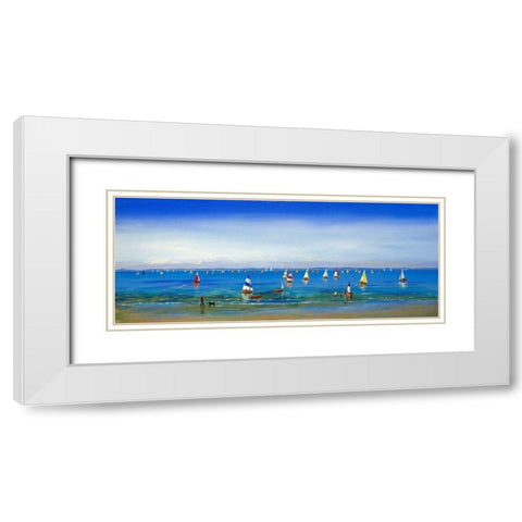 Sailing Away White Modern Wood Framed Art Print with Double Matting by Francis, Sandra