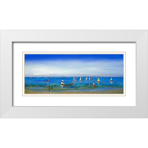 Sailing Away White Modern Wood Framed Art Print with Double Matting by Francis, Sandra