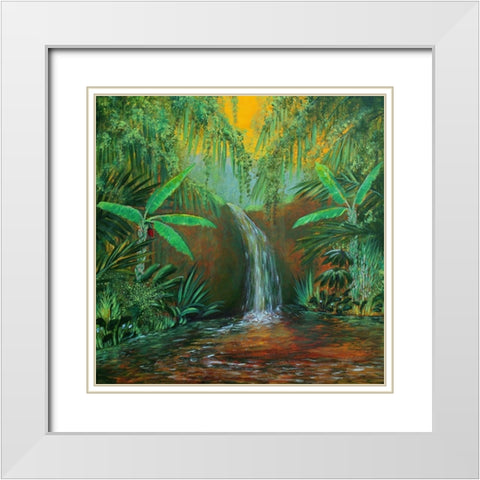 Jungle Pool White Modern Wood Framed Art Print with Double Matting by Francis, Sandra