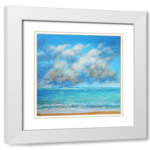 Cloud Colors White Modern Wood Framed Art Print with Double Matting by Francis, Sandra