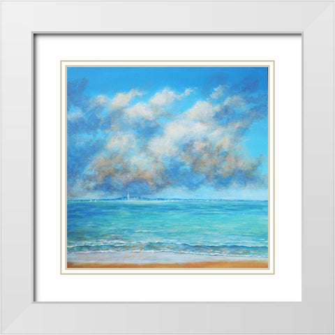 Cloud Colors White Modern Wood Framed Art Print with Double Matting by Francis, Sandra