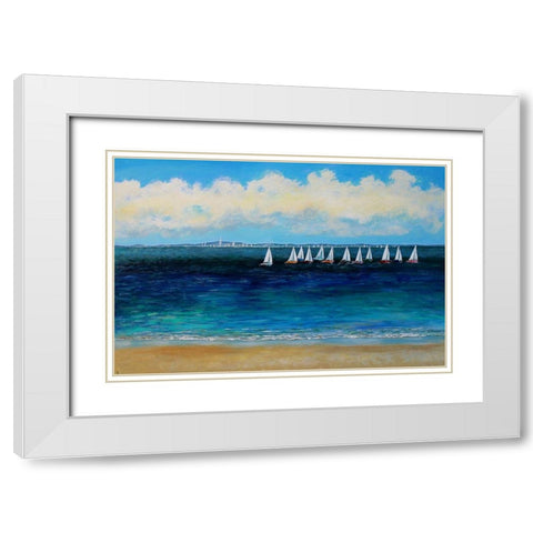 Summer Sailing White Modern Wood Framed Art Print with Double Matting by Francis, Sandra
