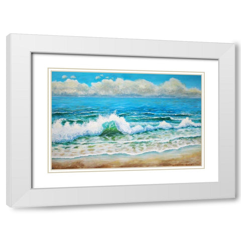 A Wave White Modern Wood Framed Art Print with Double Matting by Francis, Sandra