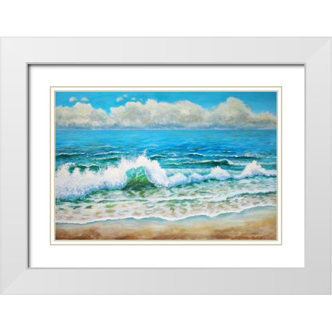 A Wave White Modern Wood Framed Art Print with Double Matting by Francis, Sandra