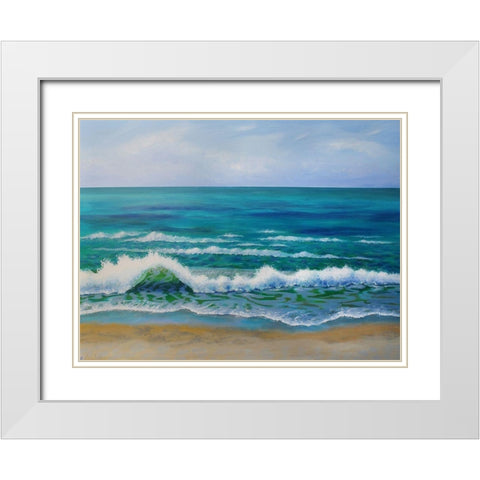 Summer Waves White Modern Wood Framed Art Print with Double Matting by Francis, Sandra
