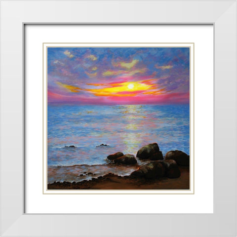 Early Sunrise White Modern Wood Framed Art Print with Double Matting by Francis, Sandra