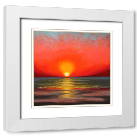 New Dawn, New Day White Modern Wood Framed Art Print with Double Matting by Francis, Sandra