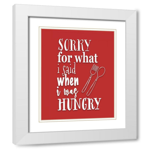 When I Was Hungry White Modern Wood Framed Art Print with Double Matting by Moss, Tara