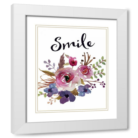 Smile White Modern Wood Framed Art Print with Double Matting by Moss, Tara