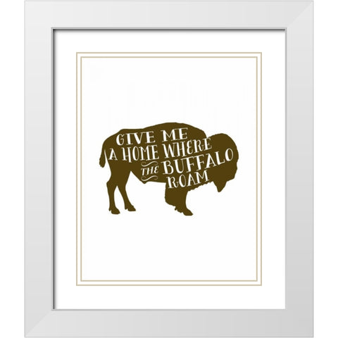 Buffalo Home White Modern Wood Framed Art Print with Double Matting by Moss, Tara