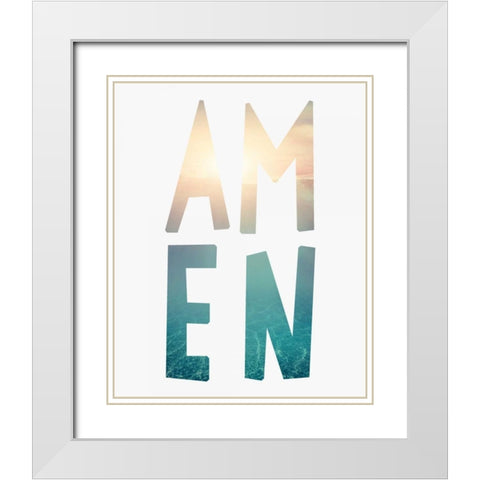 Amen Water White Modern Wood Framed Art Print with Double Matting by Moss, Tara