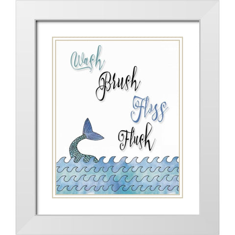 Wash Brush Floss Flush White Modern Wood Framed Art Print with Double Matting by Moss, Tara